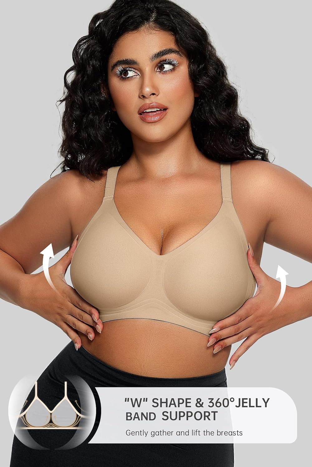OEAK Women Comfortable Push Up Bras Wireless Seamless Full Coverage Bralette Buttery Soft Everyday Tshirt Bra Convertible Bra - Image 2