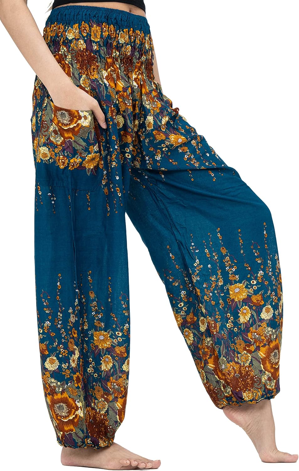 B BANGKOK PANTS Harem Pants Women Yoga Boho Clothes with Pockets - Image 2
