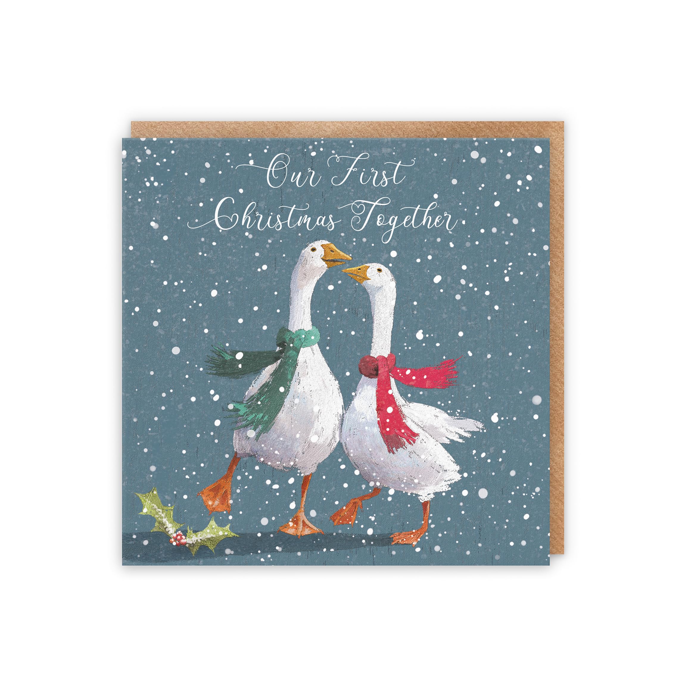 Hunts England, Our First Christmas Together Stunning Artistic Card, Our First Christmas Together, Romantic Verse Inside Card - Image 3