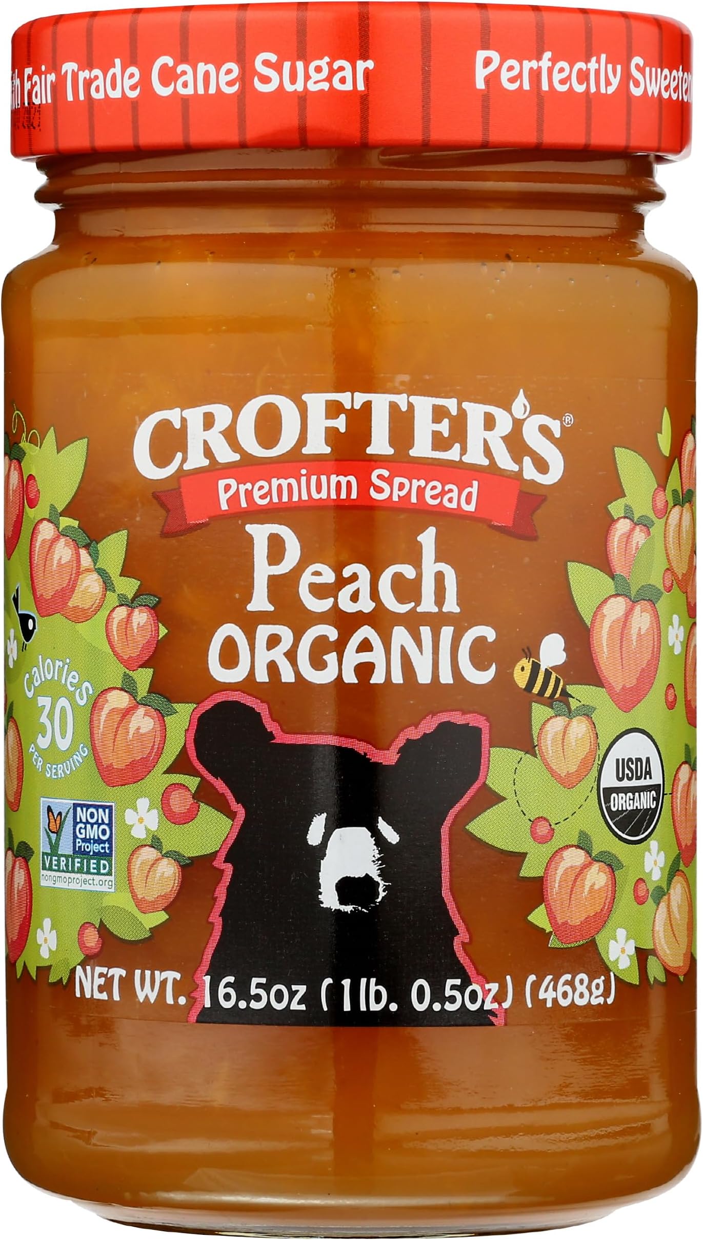 Crofters Peach Organic Premium Spread, 16.5 Oz