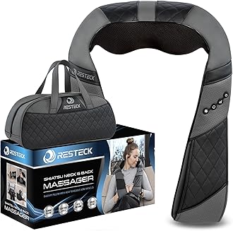 RESTECK Massagers for Neck and Back with Heat - Deep Tissue 3D Kneading Pillow, Electric Shiatsu Shoulder Massage, Foot, Legs,Body - Relieve Muscle Pain - Office, Home & Car
