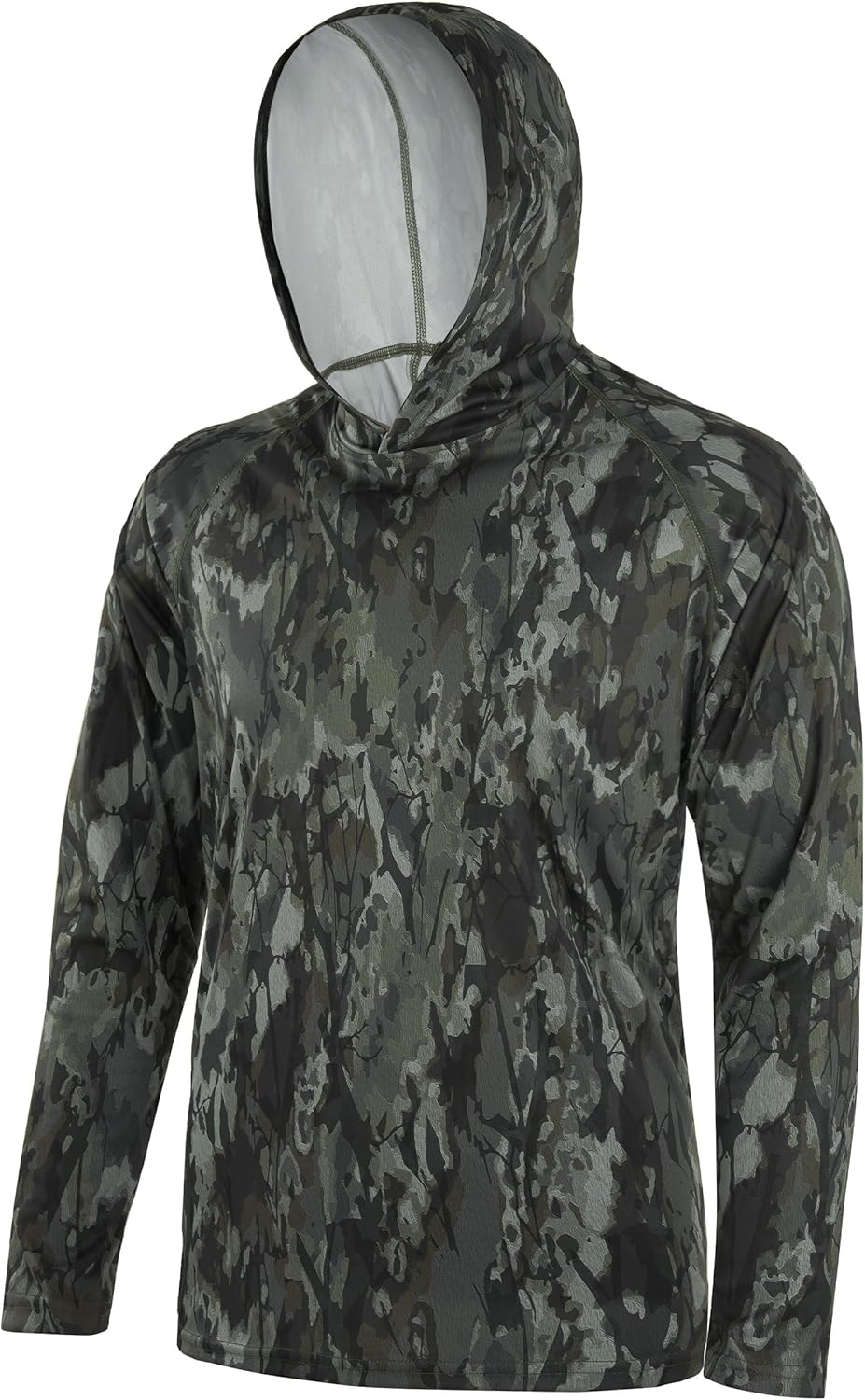 FISHEAL UPF 50+ Men's Hunting Camo Hoodie, Long Sleeve Sun Protection Fishing Shirt, Lightweight Quick Dry Pullover Outdoors
