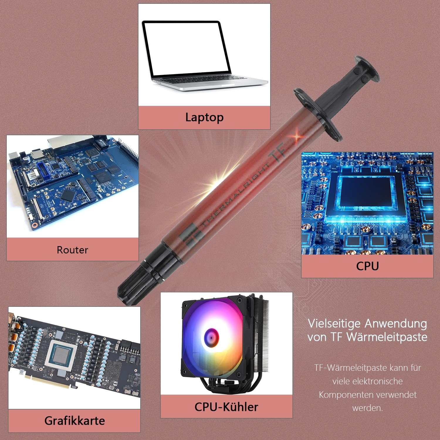 Thermalright TFX 2g Pasta Termica per dissipatore di Calore Compound 14,3 W/m.k-2 Grammi, Pasta Termica ad Alte Prestazioni, con Uno Strumento a spatola (TFX 2g)