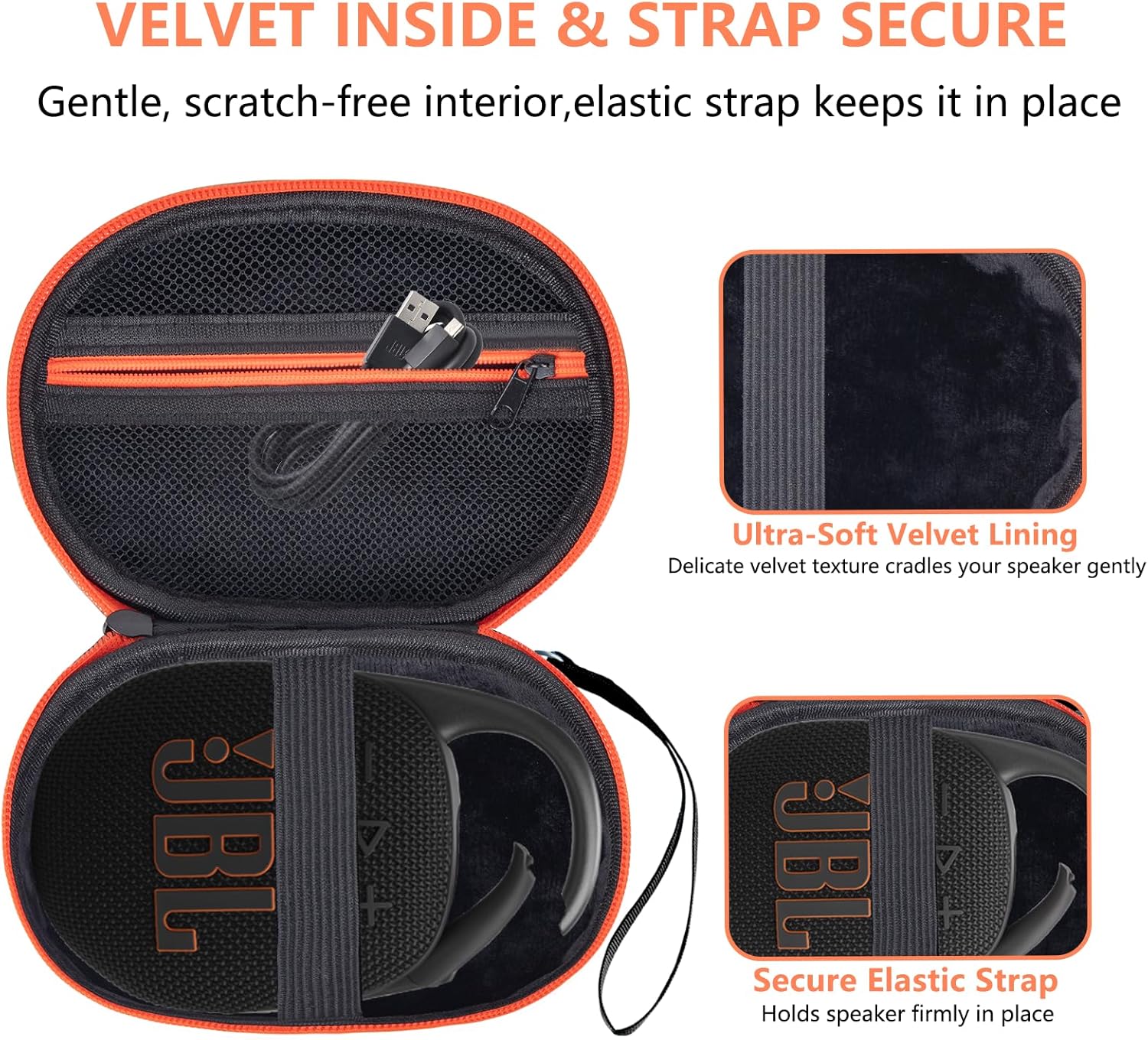 Portable EVA Hard Case for JBL Clip 5 & Clip 4, Waterproof and Dustproof Mini Bluetooth Speaker Carrying Case with Strap for Home, Outdoor and Travel (Black) - Box Only - Image 6