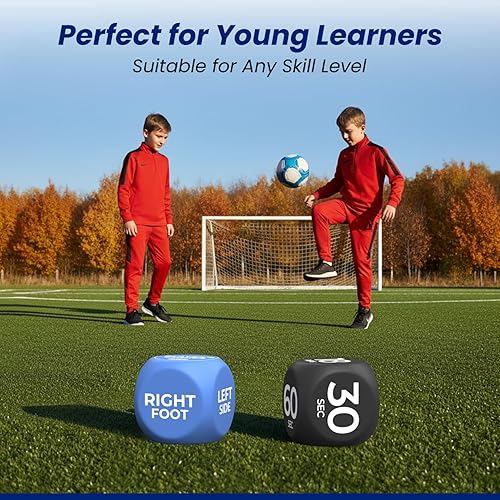 Miniatura 3 de Juego de dados de equipo de entrenamiento de fútbol juego de pies, movimiento y duración, dados de ejercicio para habilidades, coordinación,