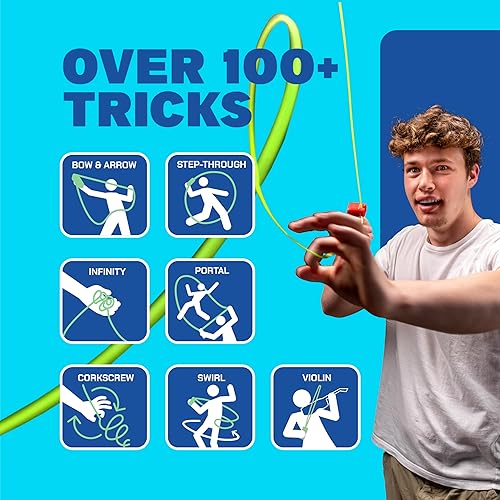 Miniatura 5 de ZipString Original - Juguete clásico lanzador de cuerda, como se ve en Shark Tank, es perfecto para niños y adultos, arroja el lazo al aire para