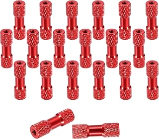 MECCANIXITY 20 Pcs M3 x 20mm Knurled Aluminum Standoff Double-Head Spacer Column for FPV Drone RC Airplane Racing Car Simracing, Red