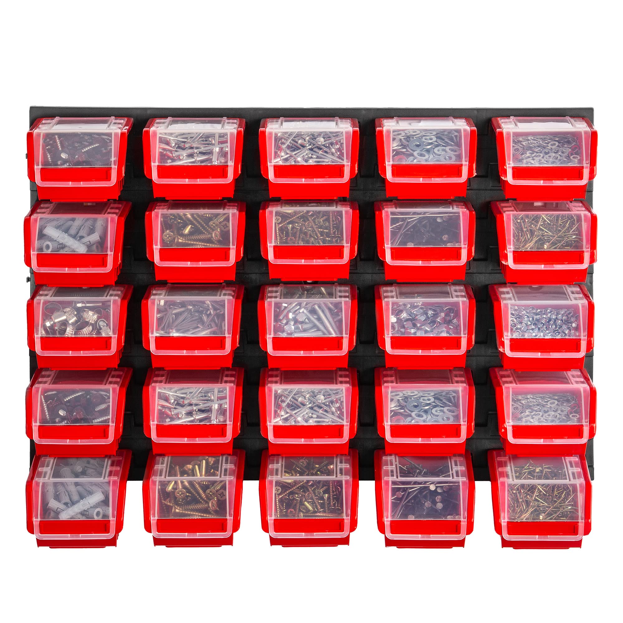 KADAX K7699 Werkplaatsrek 58 x 39 cm gereedschapswandrek van robuust kunststof uv-bestendig opslagsysteem uitbreidbare wandplaten werkplaatswandrek voor garage (rood 25-delig) 25 tlg KADAX K7699 Werkplaatsrek 58 x 39 cm gereedschapswandrek van robuust kunststof uv-bestendig opslagsysteem uitbreidbare wandplaten werkplaatswandrek voor garage (rood 25-delig) 25 tlg