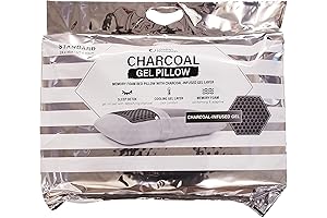 Comfort Revolutions Premium Charcoal Gel Memory Foam Bed Pillow Standard Size -...
