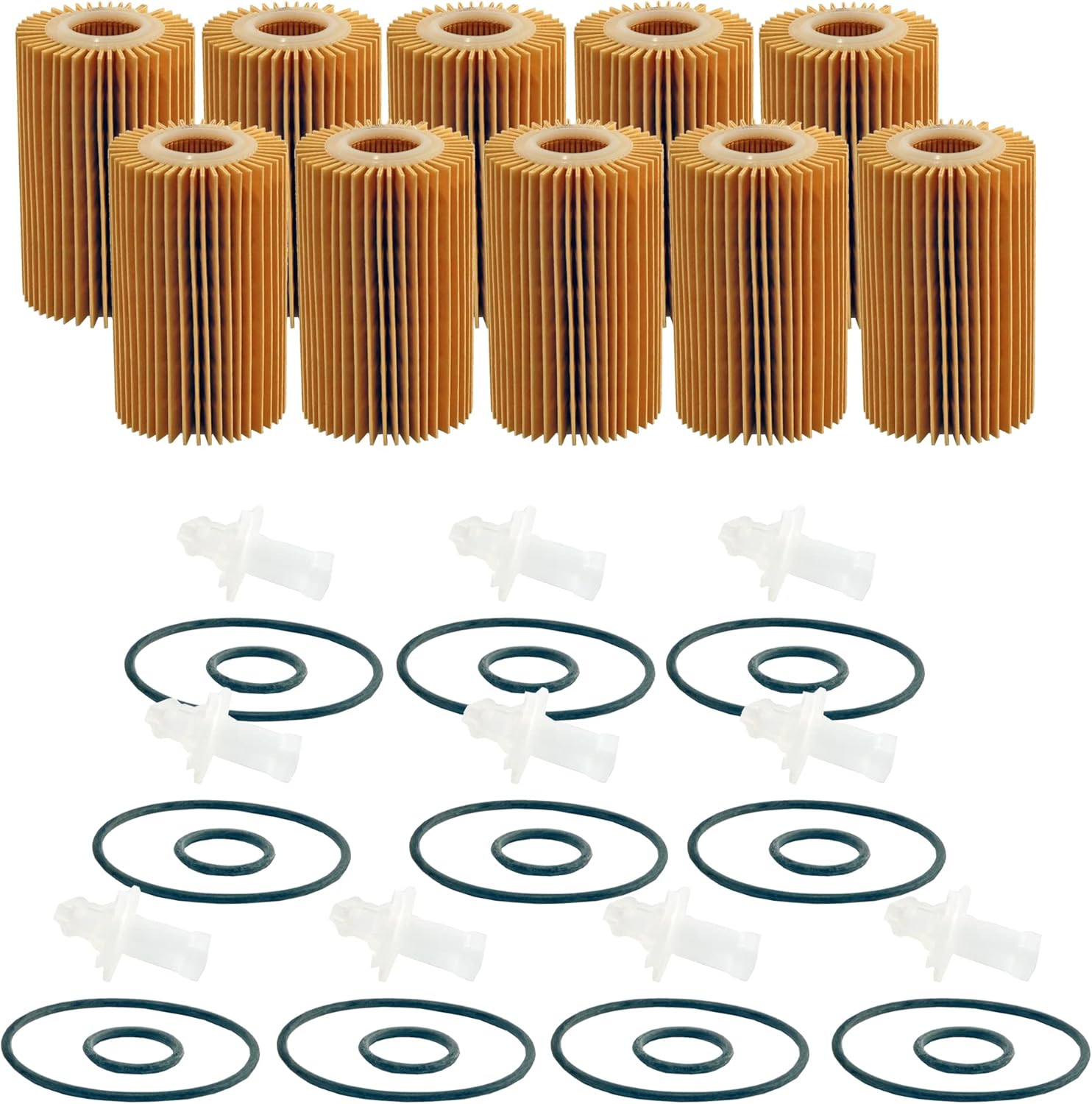 Set of 10 Engine Motor Oil Filters For Lexus Toyota Land Cruiser LS600h LX570 Sequoia Tundra 1794 Edition Base Heritage L Limited Nightshade Platinum SR SR5 Trail TRD Pro Sport StdAsp AutoCVT