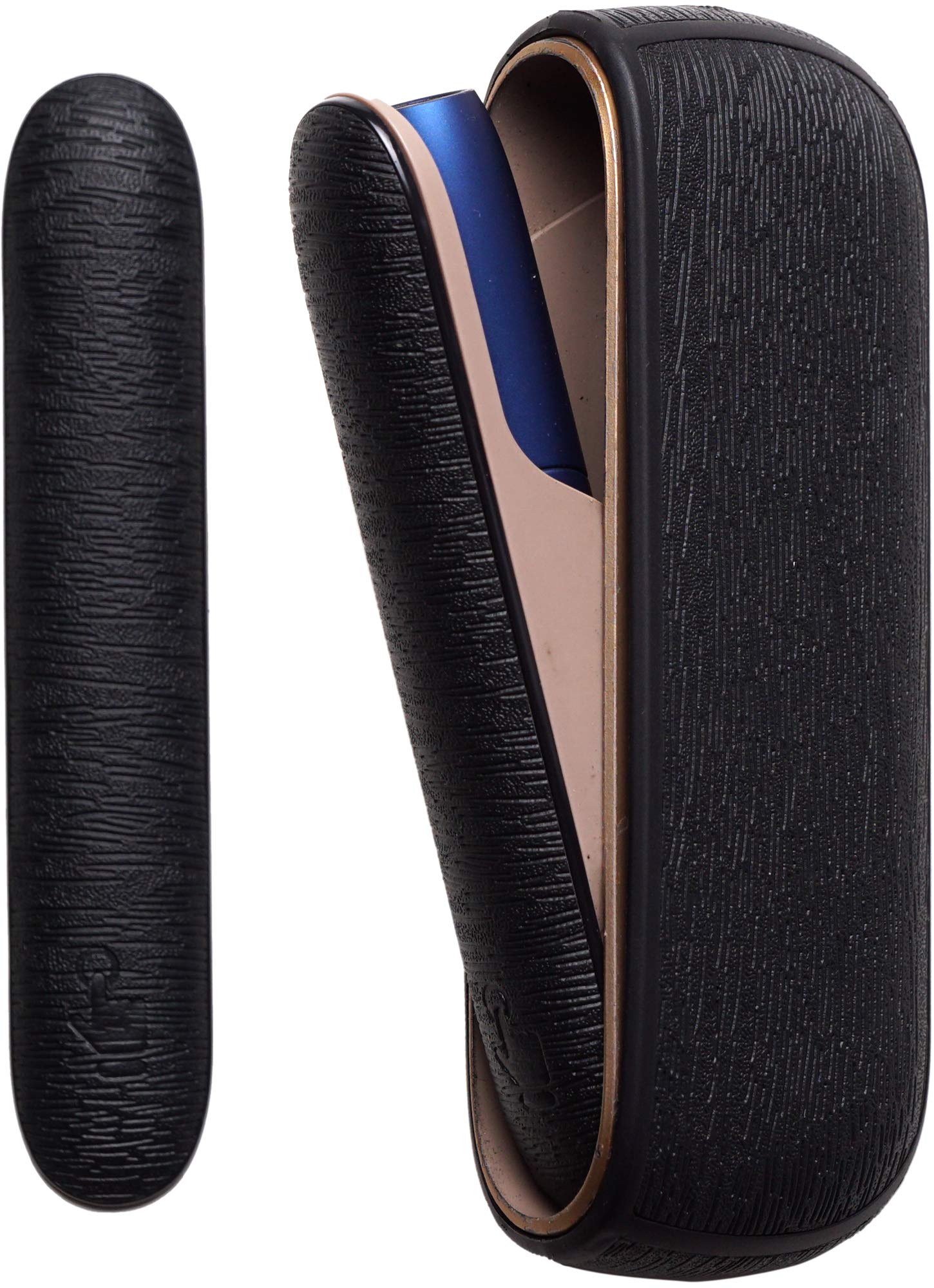 e-smoQCase for IQOS 3 Duo Starter Set, Case for IQOS 3 Duo Accessories, Premium PU Leather Case + Flap Cover (Black)