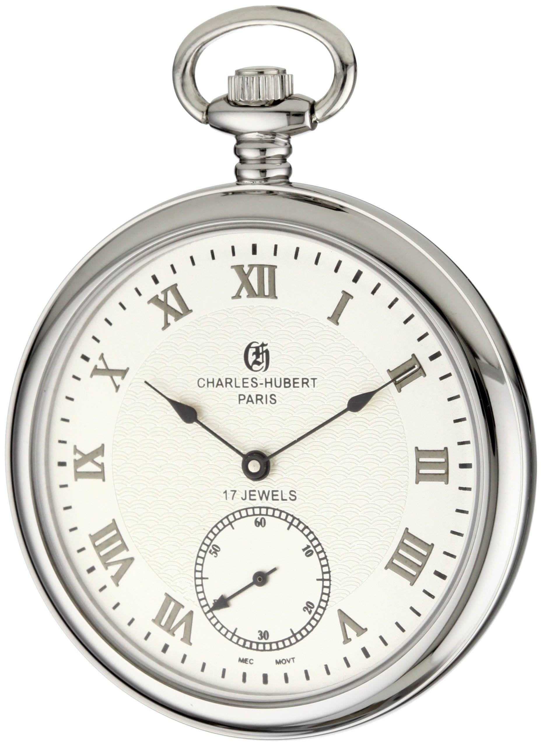 Charles-Hubert, ParisCharles-Hubert, Paris 3912-W Premium Collection Stainless Steel Pocket Watch, Classic