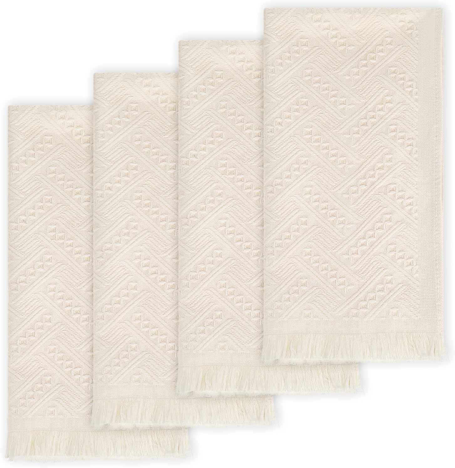 4 Packs Boho Hand Towels for Bathroom 14X28 Inch 100% Cotton Turkish Decorative Hand Towels Absorbent Soft Face Kitchen Towel Set for Boho Bathroom Decor Kitchen Hotel Spa Farmhouse Guest Tea Gift