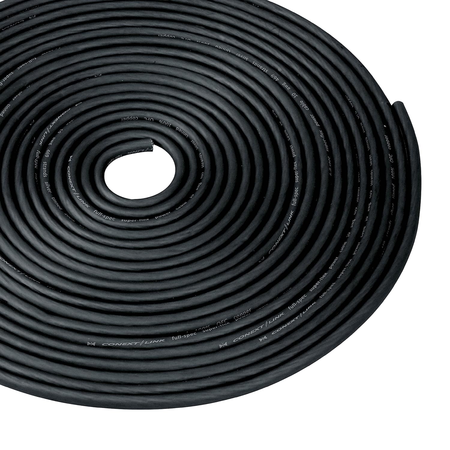 Conext Link 25 FT 10 AWG GA Full Gauge Battery Power Cable Ground Wire Frost Black OFC Copper