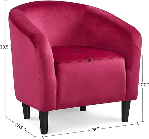 Miniatura 12 de Topeakmart Silla decorativa de terciopelo, cómoda y moderna silla de club de terciopelo con reposabrazos y patas resistentes para sala de Azul