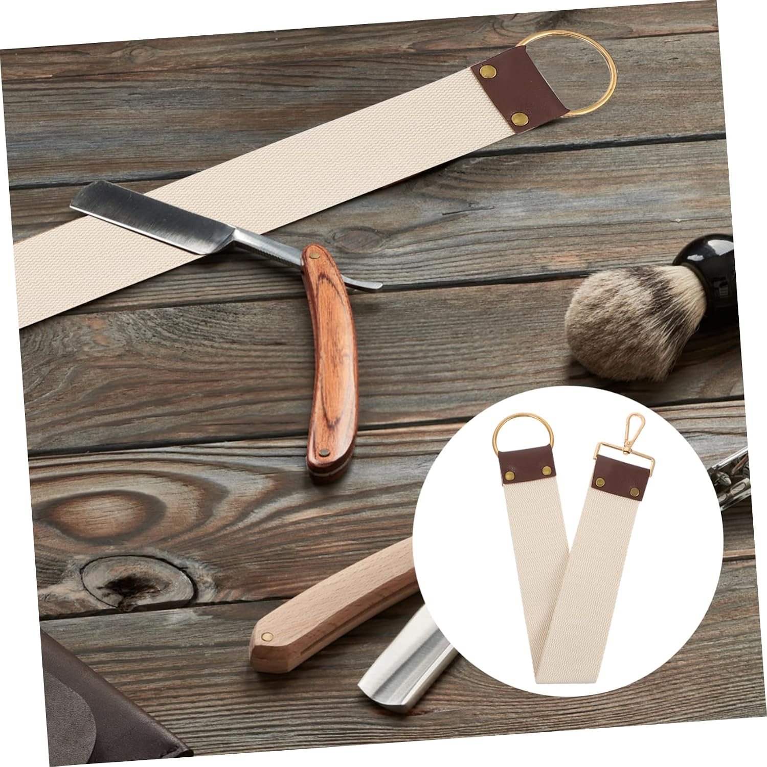 FOMIYES 3pcs Thick Canvas Sharpening Strop for Barbers Double-layer Tool for Maintaining Straight and Knives Essential for Father Day