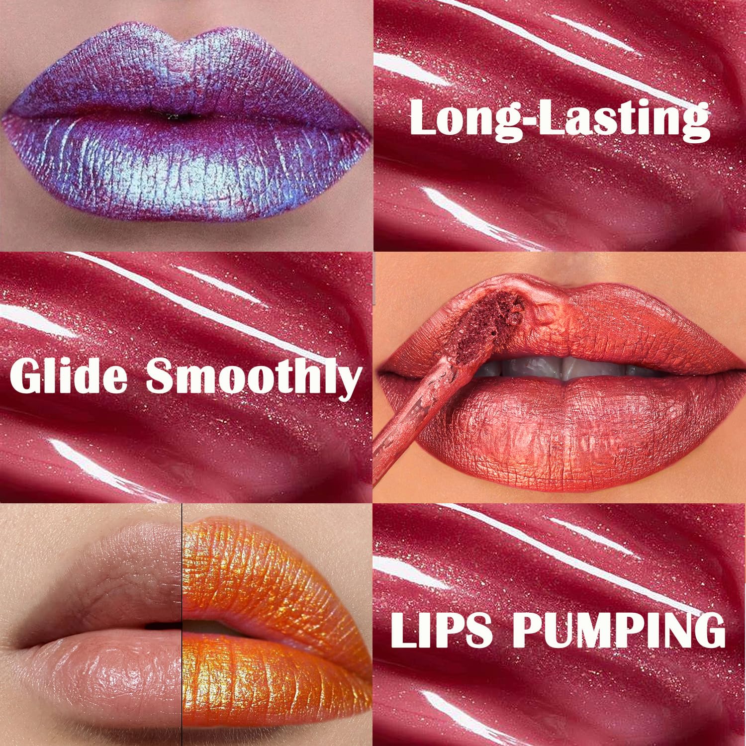 Maydear Chameleon Lipstick 5 Colors Set, Long Lasting Waterproof Colourful Diamond Shimmer Lip Gloss for Women Girls Makeup kit - Image 6