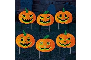 Halloween Yard Pumpkin Lawn Sign Decorations 6pcs Corrugate Plastic Yard Stakes Soaoo