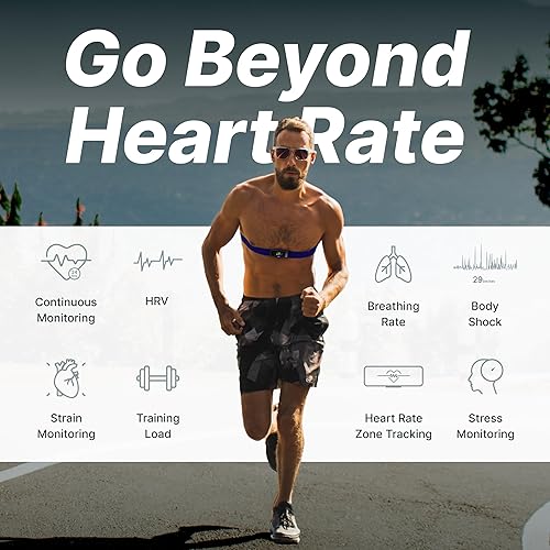 Miniatura 3 de 2 correas inteligentes para el pecho, monitor de salud cardíaca portátil con tensión, frecuencia respiratoria, alertas de vibración en tiempo real y