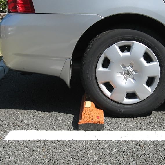 Amazon Co Jp パーキングブロック ゴムチップ車止め ２本セット マーブルオレンジ 車 バイク