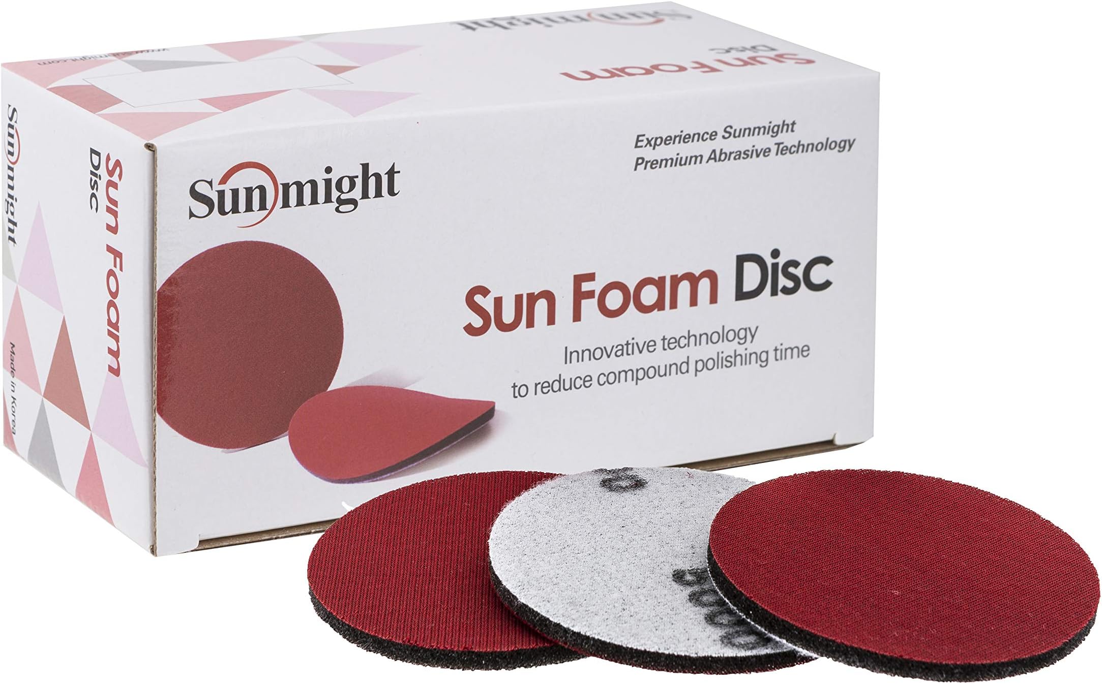 Sunmight Sunfoam Grip No Hole 3 Inch Sanding Discs - 2000 Grit Wet Dry Sandpaper for Car Paint, Headlight, Metal, Wood - Hook & Loop for Orbital & DA Sanders - Polishing & Finishing Abrasive (20 Pcs)