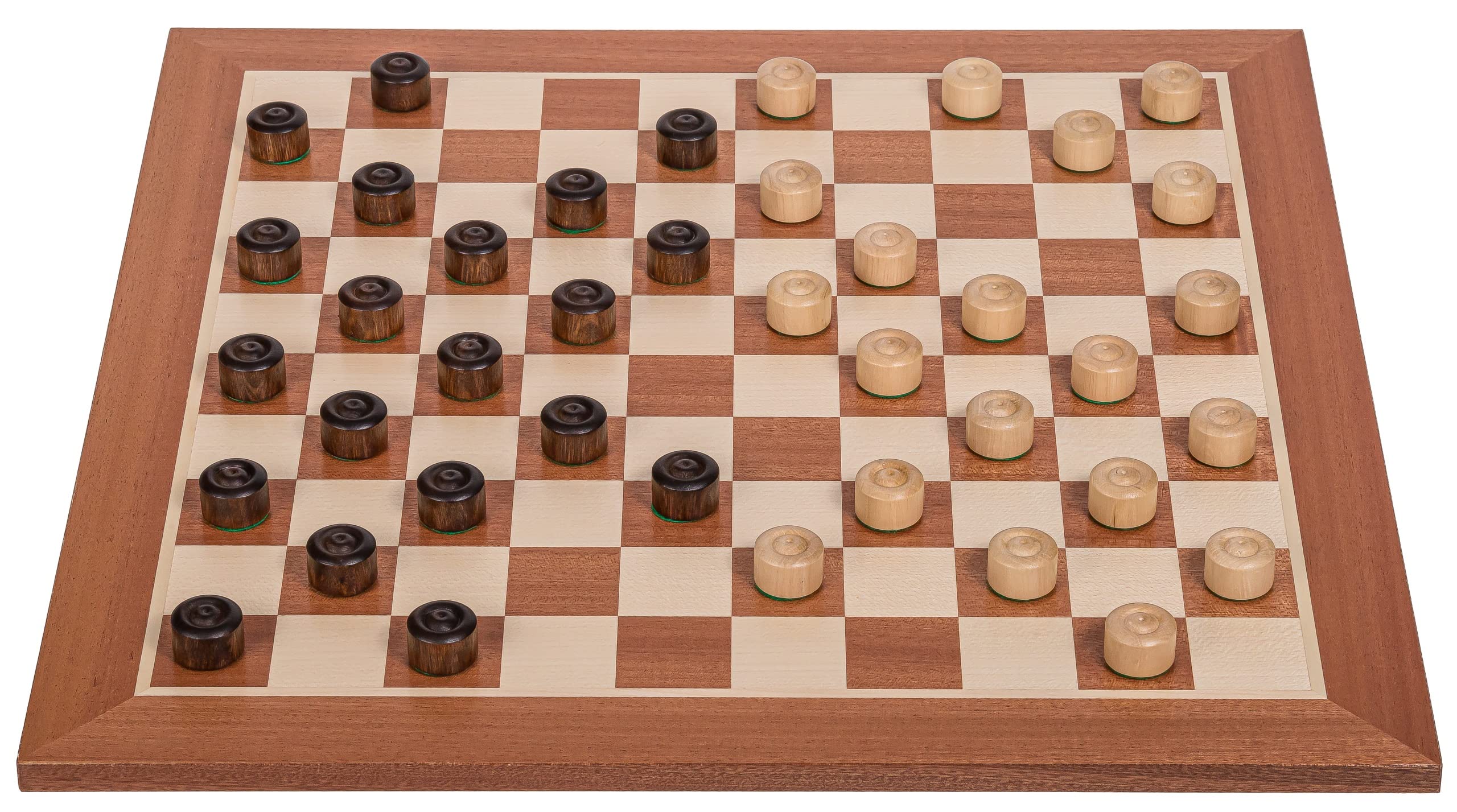 Square - Pro Dame Set 100 Campo - Scacchiera in legno Mogano - Campo 40 x 40 mm