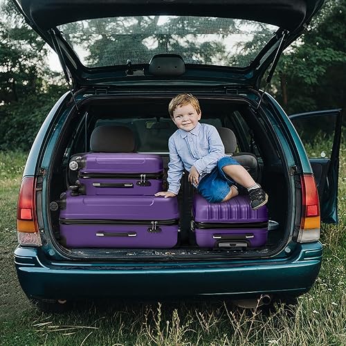 Miniatura 8 de Karl home Juego de 3 maletas de mano rígidas con ruedas giratorias y bloqueo TSA, equipaje portátil ligero de ABS para viajes, negocios, color