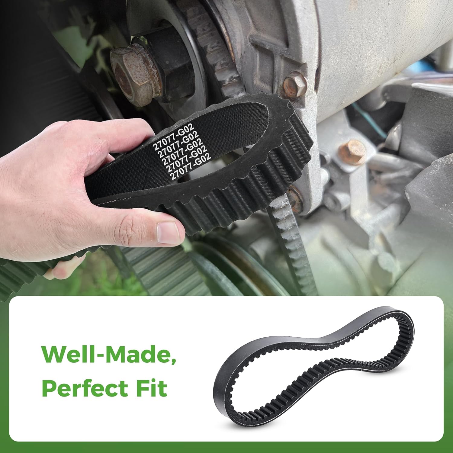 10L0L 27077-G01 Golf Cart Drive Belt for EZGO Marathon 2-Cycle 1992-1993 and 4-Cycle 1991-1996 Gas Models,OEM# 27077-G02, 22337-G1