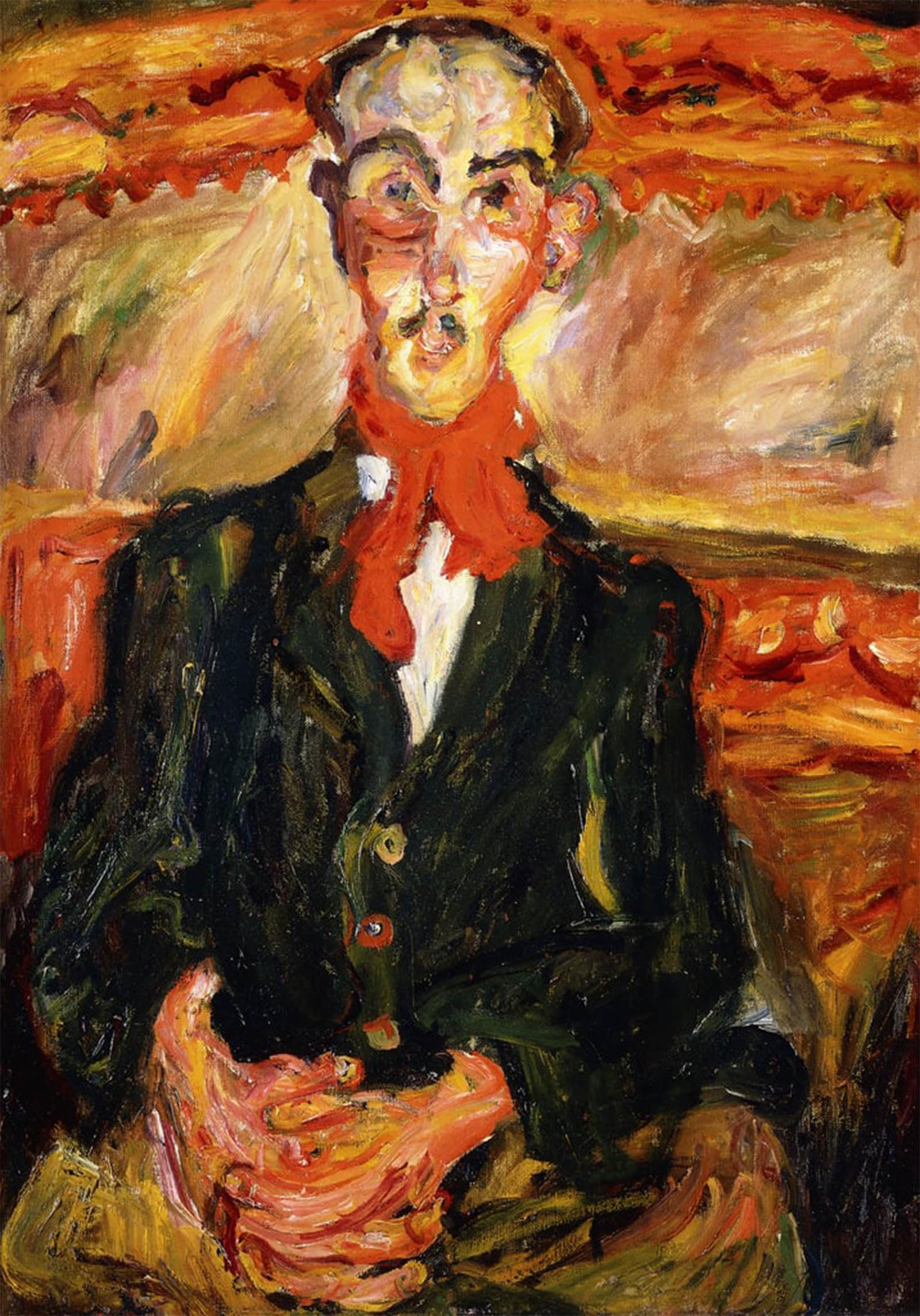 Cuadro Chaim Soutine L'uomo con la sciarpa rossa lienzo de 60x90cm para salón 5