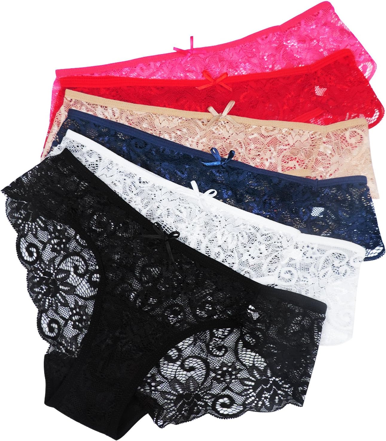 Underwear Women Lace ladies knickers Sets, Comfort Womens Pants Knickers for Women Multipack Soft Womens Briefs, Low Rise Cotton Women's Underwear