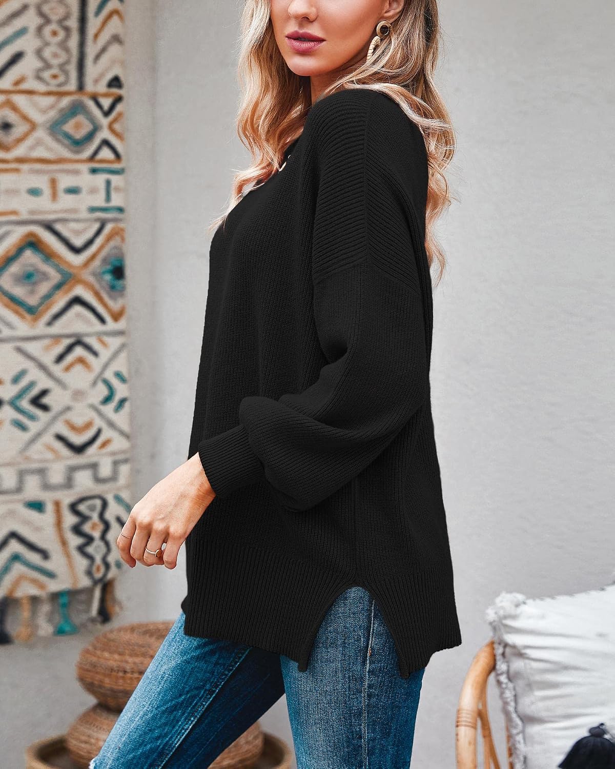Imily Bela Womens Oversized Tunic Sweaters Fall Pullover Outfits image 3