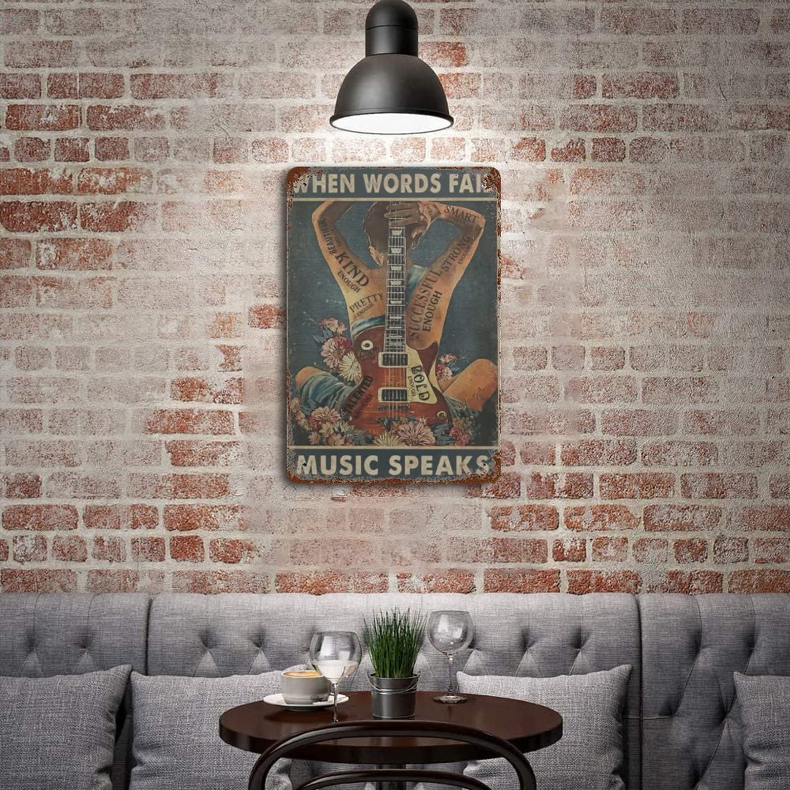 Targa da scrivania con nome personalizzato con scritta Sunset Guitar Player Line Art, cuneo, targhetta personalizzata per chitarrista musicista, cartello per ufficio, decorazione regalo - Italia