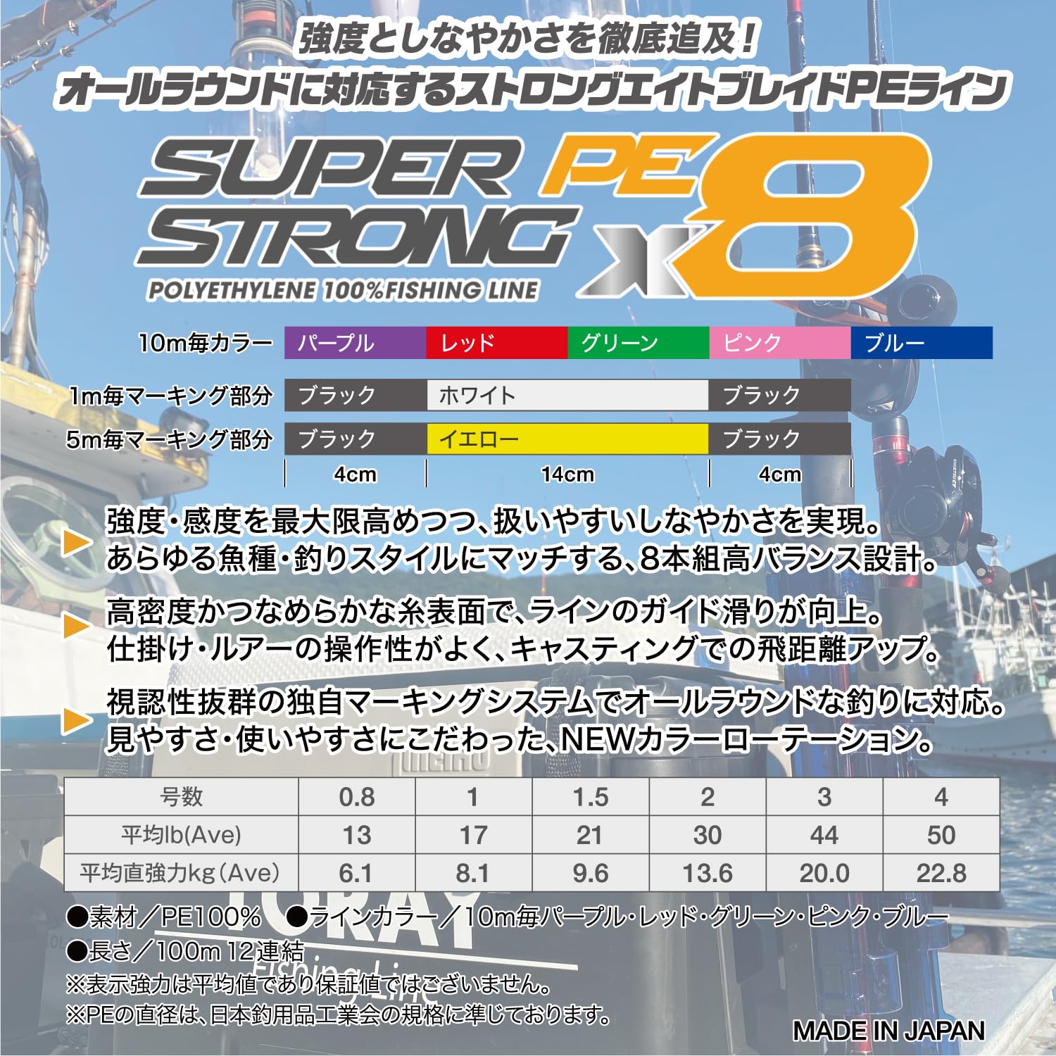 Amazon.com: Toray Super Strong PE X8, Multicolor, 328.4 ft (100 m