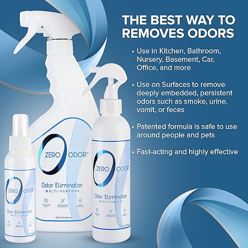 Miniatura 46 de Zero Odor Eliminador de olores multiusos - Olor de aire y superficie - Tecnología patentada para baño, cocina, tela, armario, huele muy bien