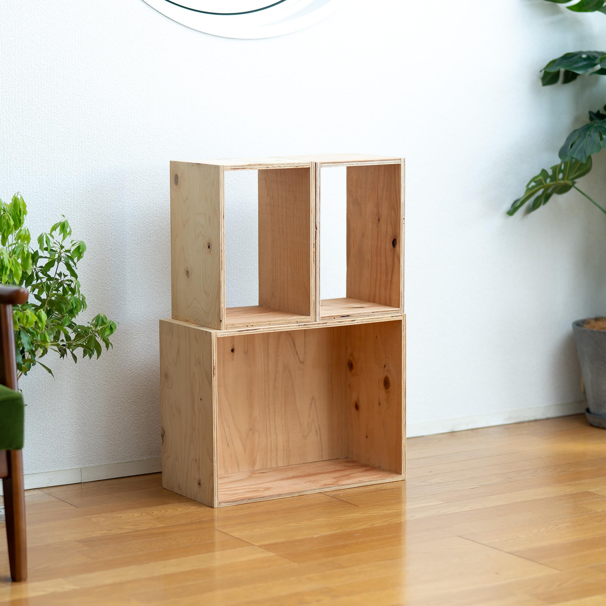 Amazon｜イエノLabo. シェルフボックス 3点セット 完成品 木製