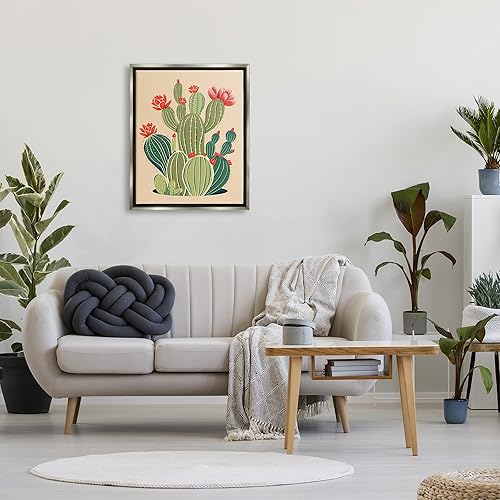Miniatura 10 de Stupell Industries Whimsical Cactus Flower Vegetation Framed Floater Canvas Wall Art, Design by Ziwei Li