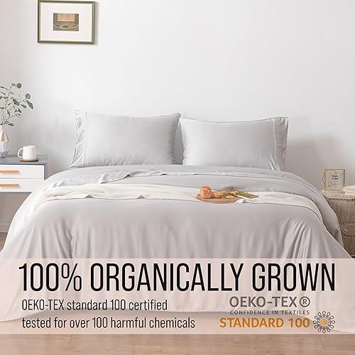 Miniatura 4 de Bella Coterie - Juego de sábanas california king, cultivo orgánico, ultrasuaves, refrescantes para calurosos, esquinas tipo bolsillos profundos de