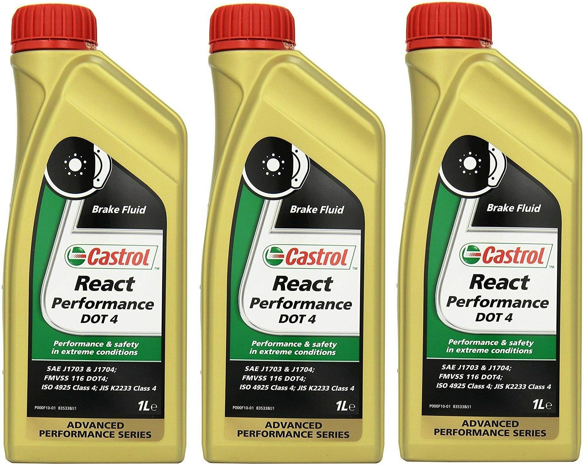 RS Castrol React Synthetic Performance Brake Fluid DOT4, 3 Litres