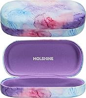 Vista 60 de molshine Estuche rígido de cuero para lentes de sol, funda clásica para gafas grandes para mujeres y hombres,Gafas de sol