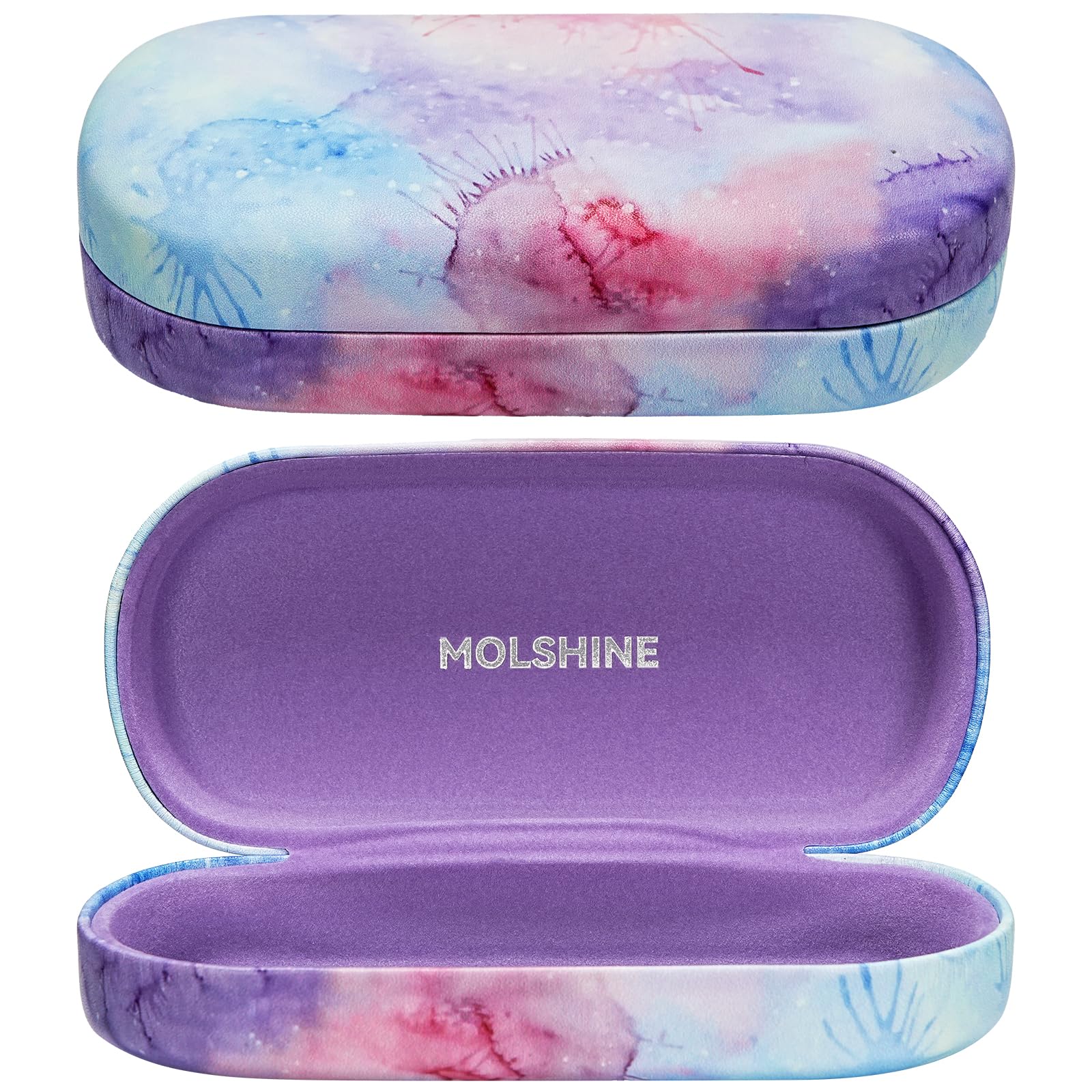 Hard Shell Leather Sunglasses Case,Classic Large Glasses Case for Women Men,Sunglass Eyeglasses-image-10