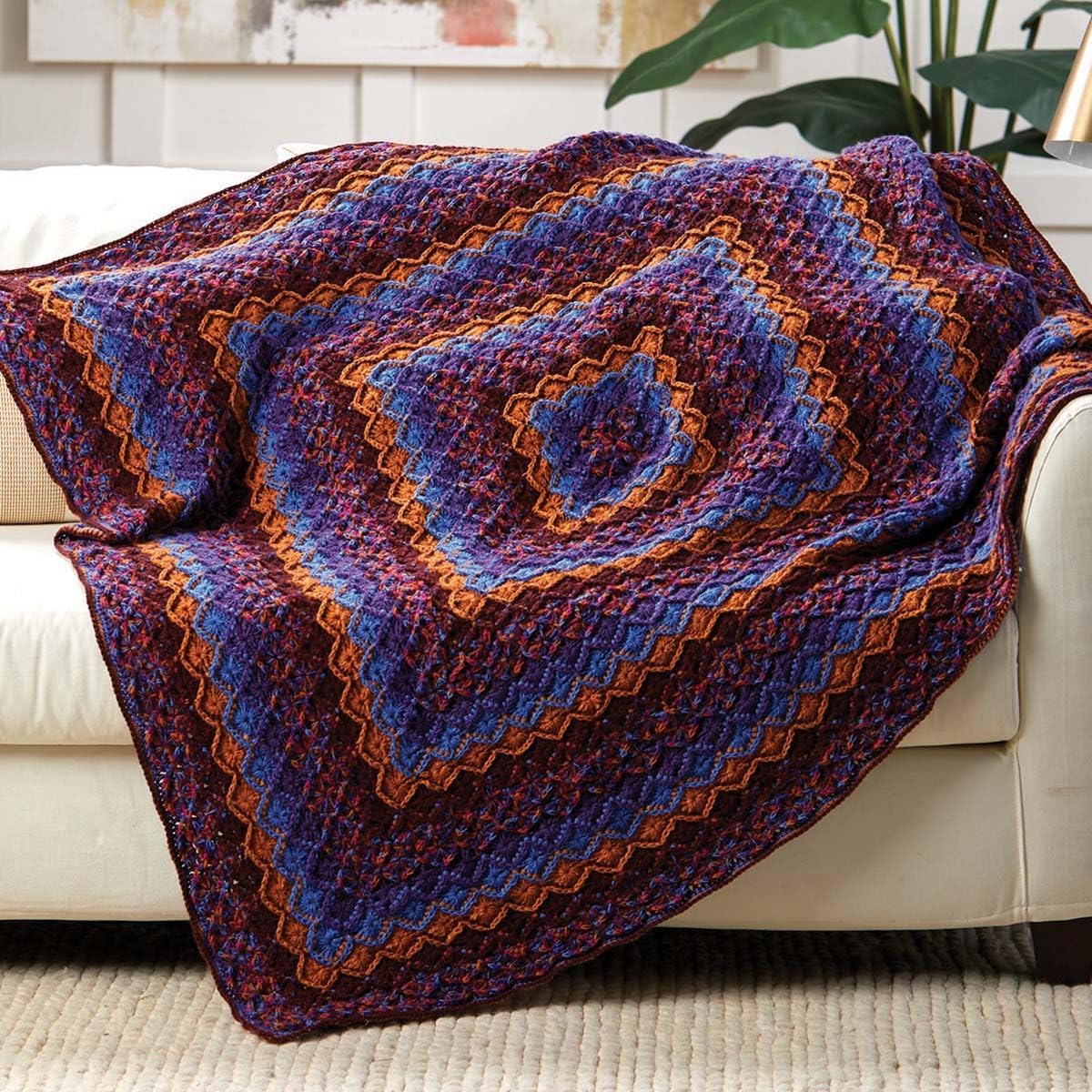 Herrschners Stained Glass Afghan Crochet Kit