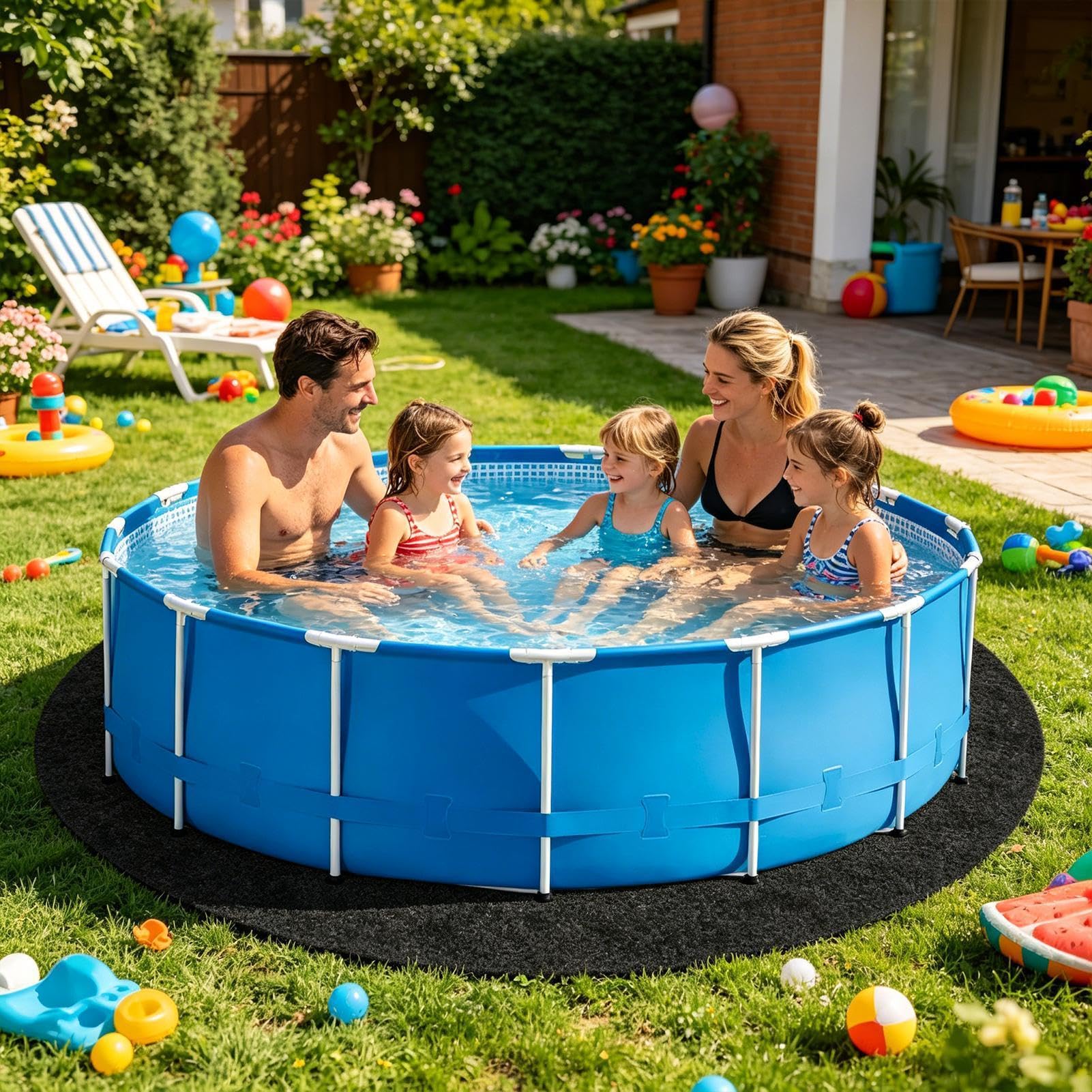 Tapis De Sol Pour Piscine Revêtement Feutre Épaissi Anti-Perforation