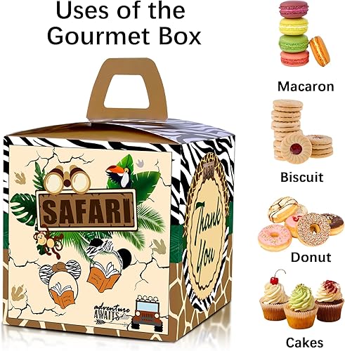 Miniatura 2 de 24 cajas de regalo de fiesta de safari de ratón de la selva, suministros de decoración de fiesta de cumpleaños de safari de ratón, caja de regalos