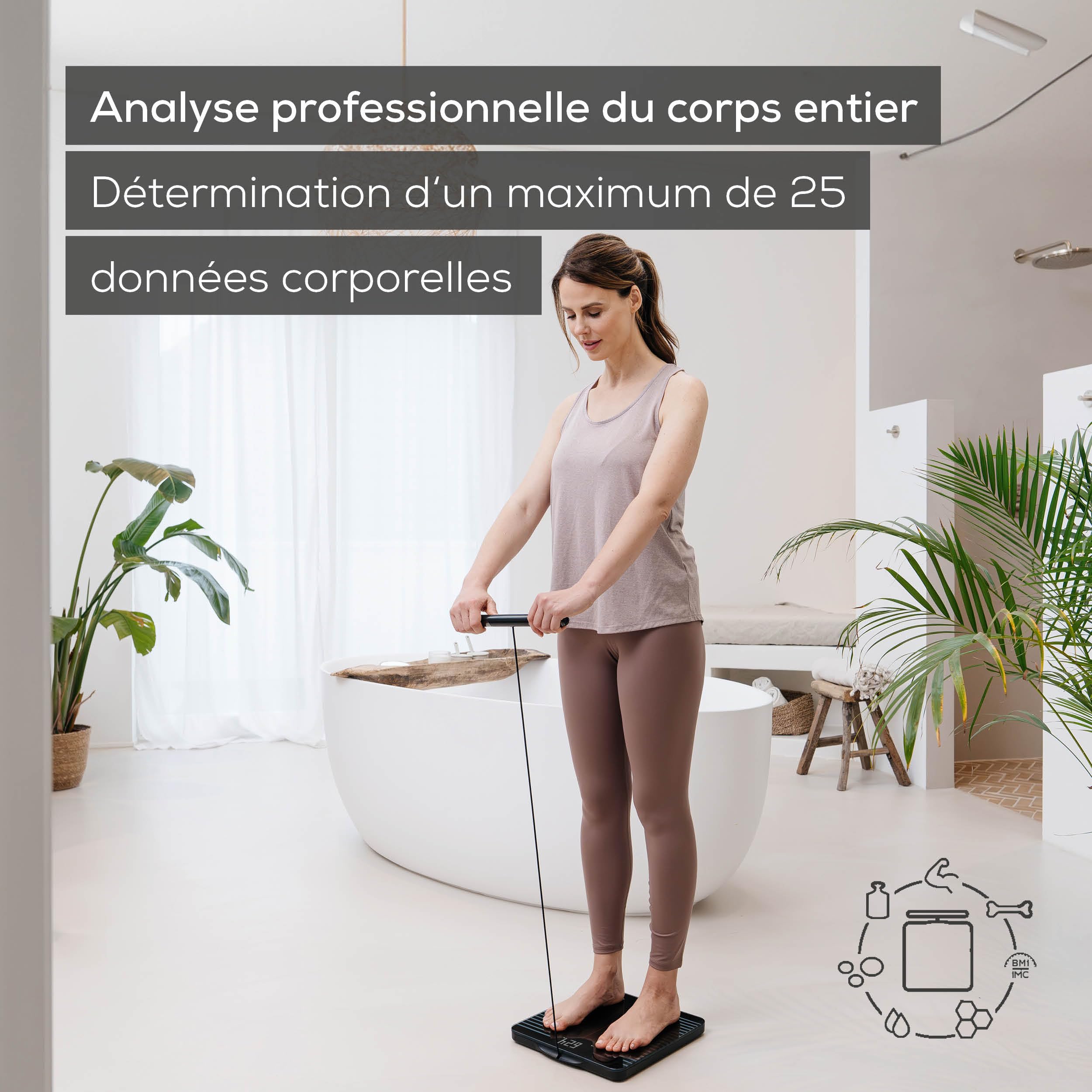 Beurer BF 990 Pèse-personne numérique avec capteurs manuels, connexion à une application via WIFI/Bluetooth, 25 valeurs mesurées, mesure croisée avec 8 électrodes, transfert vers Apple Health & co