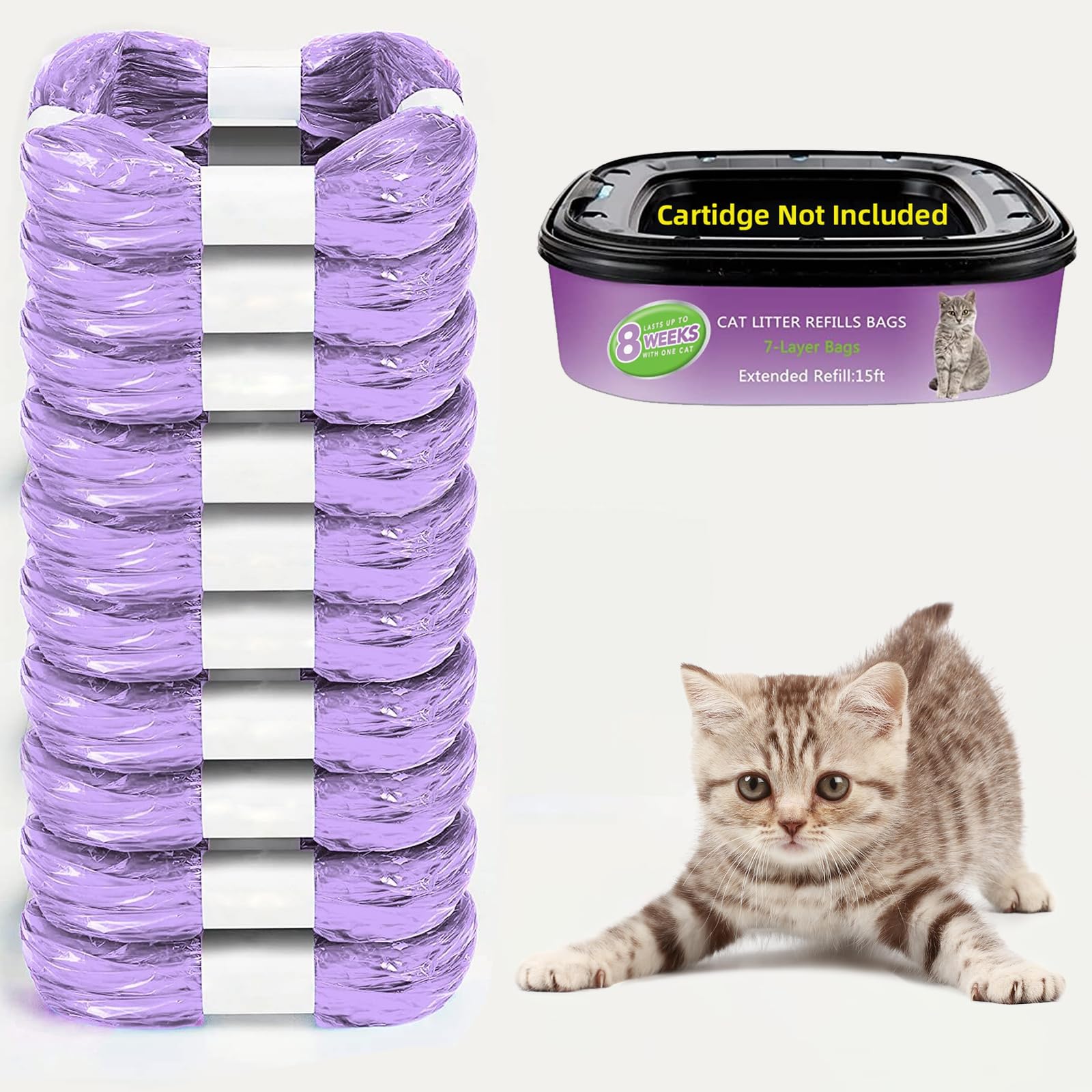 LONMATO 10 Pack Cat Litter Refills Scented Bag Compatible with Your Standard and Plus Genie Litter Disposal Refill Cartridge, Universal Litter Refills Bag (Not Include Cartridge) (B0CFDVJCBN) Amazon Price History, Amazon Price Tracker