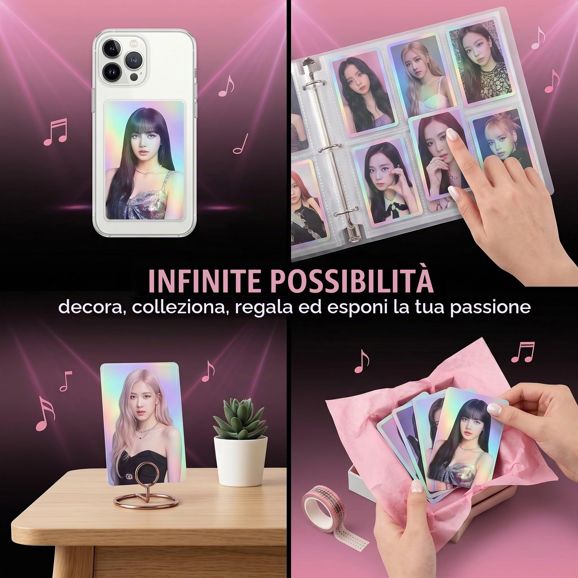 220 Pezzi Photocard Blackpink, Carte Fotografiche Kpop, Carte Delle Blackpink, Gadget per Fan, Effetto Laser