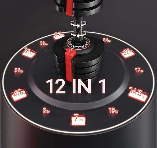 Miniatura 2 de Yaheetech Juego de mancuernas ajustables de 284052.590 libras, mancuernas ajustables de ajuste rápido, juego de pesas con mango antideslizante y