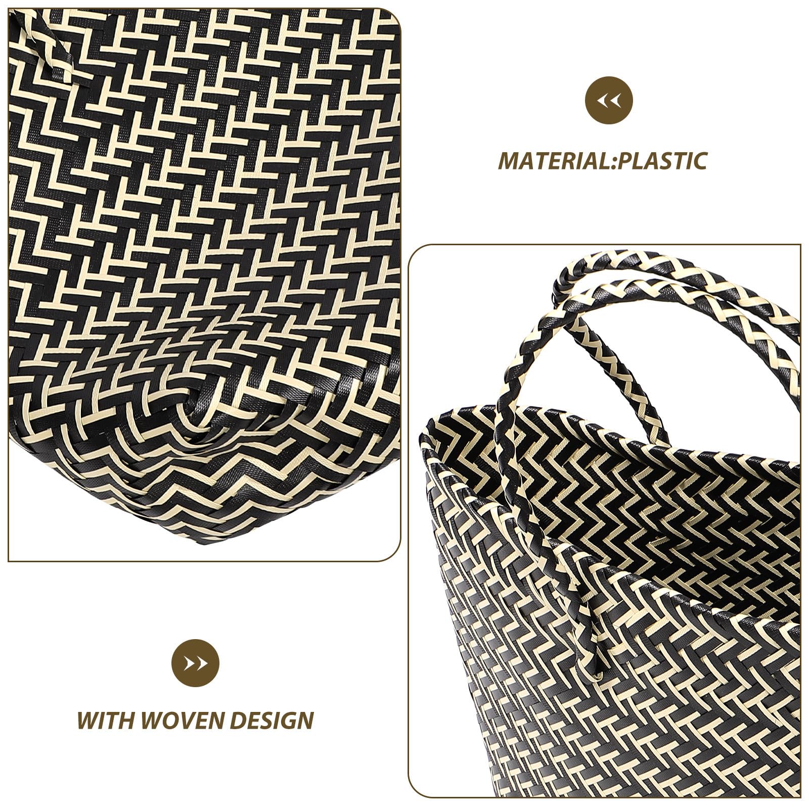 Bolso Tejido Artesanal para Mujer, Bolsa Compra Ligera y Portátil, Gran Capacidad, Estilo Natural Adecuado para Supermercado y Decoración