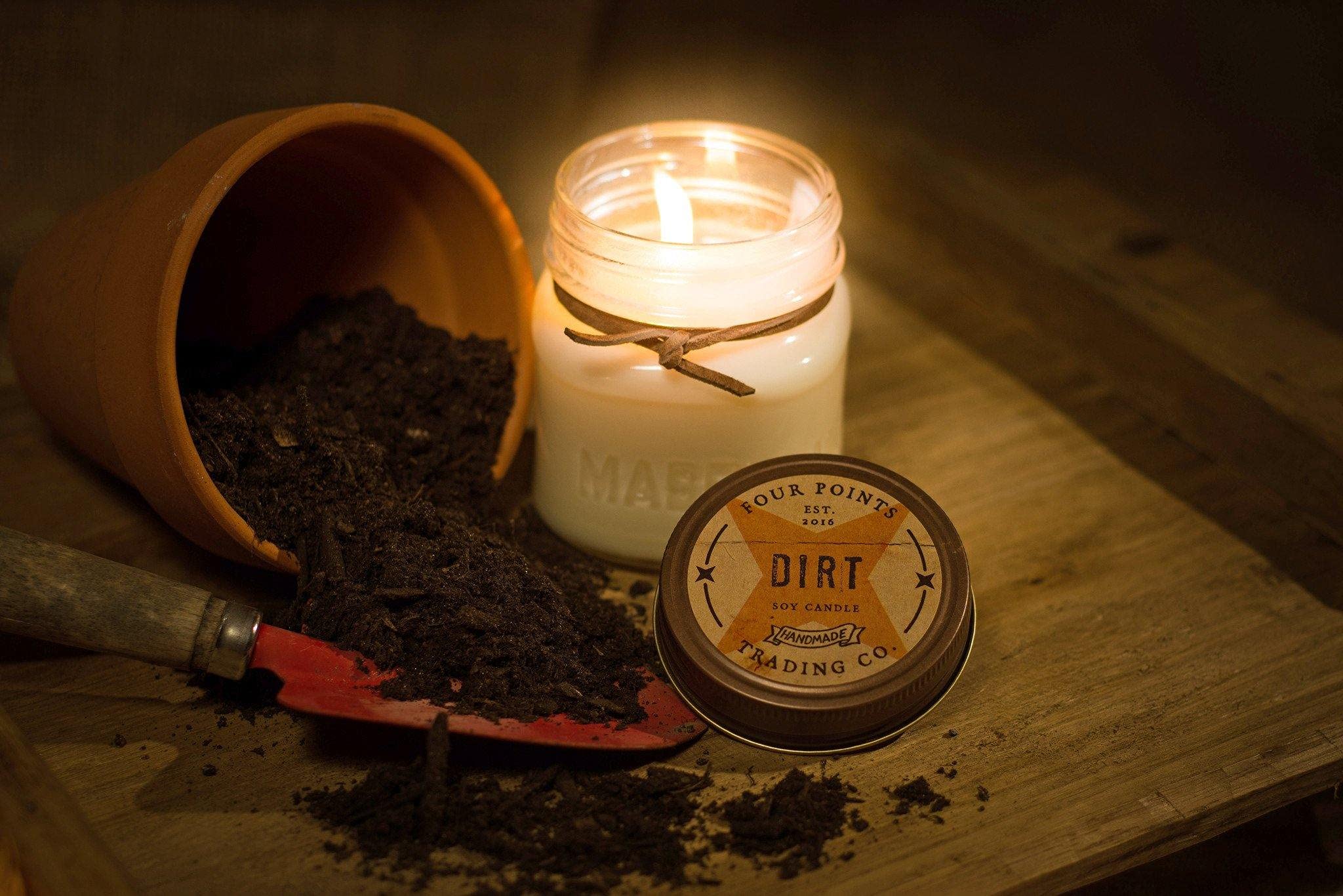 Dirt Scented Candle, 8 Oz. Handcrafted Soy Wax Candles for Men & Women, Fragrant Aromatherapy Candle with Jar, Unique Room Scents, Relaxing Home Essentials for Mom, Daughter or Friend