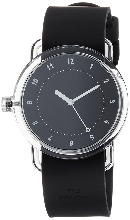 時計 TID Watches No.3 TID No.3 TR90 38mm Black / Black Silicone Strap